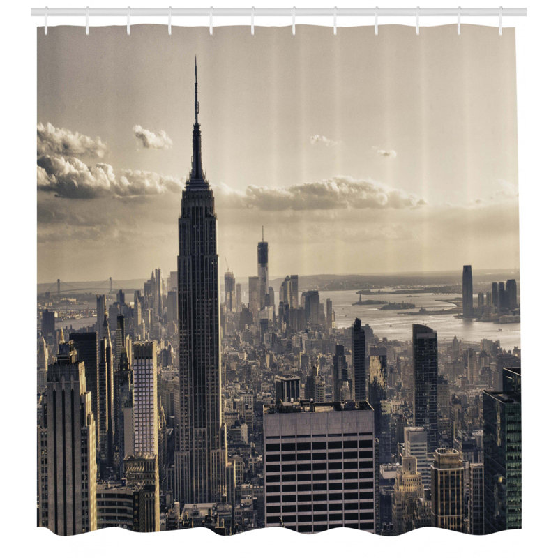 Shower Curtain with Hooks Included, 75" H x 69" W