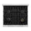 ZLINE Autograph 30" Classic Dual Fuel DuraSnow Range w/ White & Gold Accents-1693280072