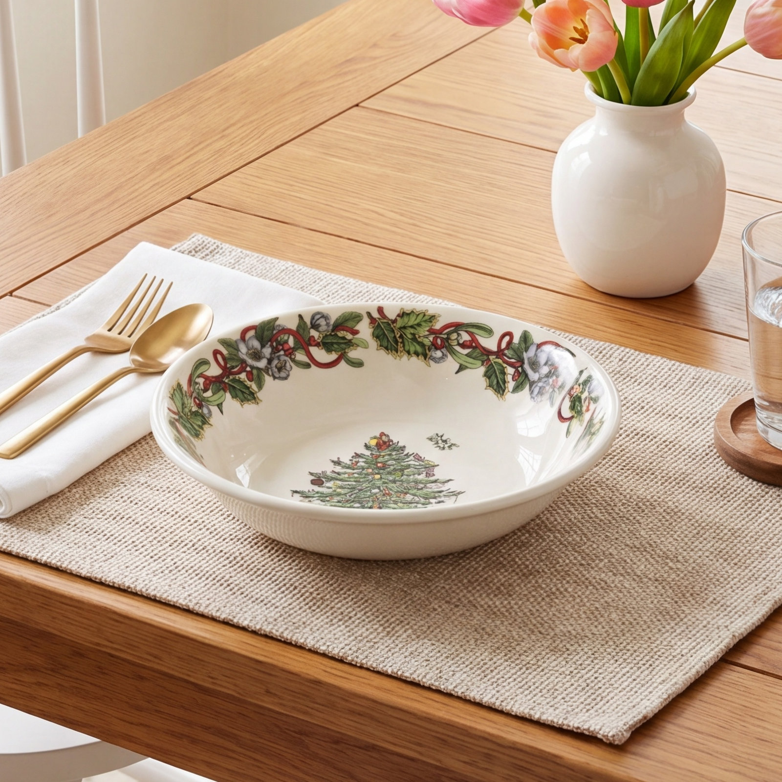 Christmas Wreath Earthenware Cereal Bowl