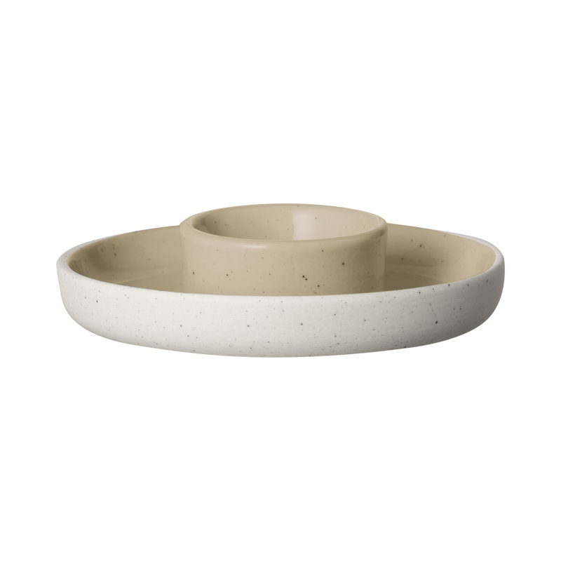 Sablo Beige and Yellow Ceramic Round Egg Cup Set