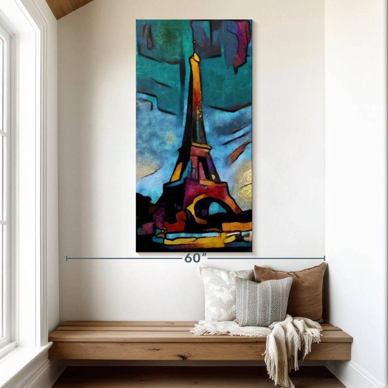 Abstract Eiffel Tower, 54" H x 27" W
