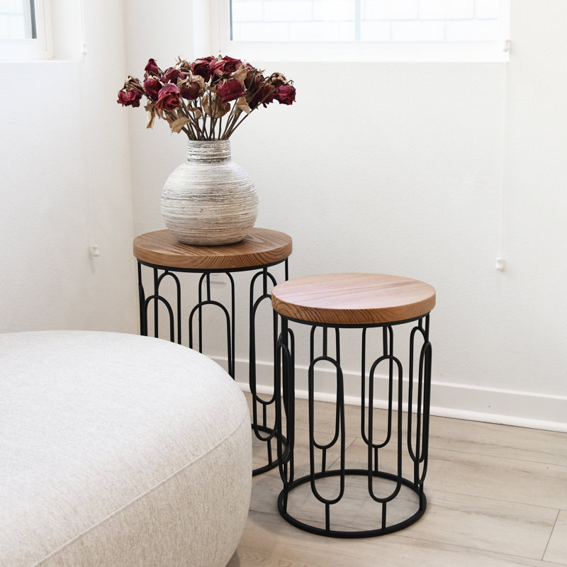 Small Round End Table Set Of 2