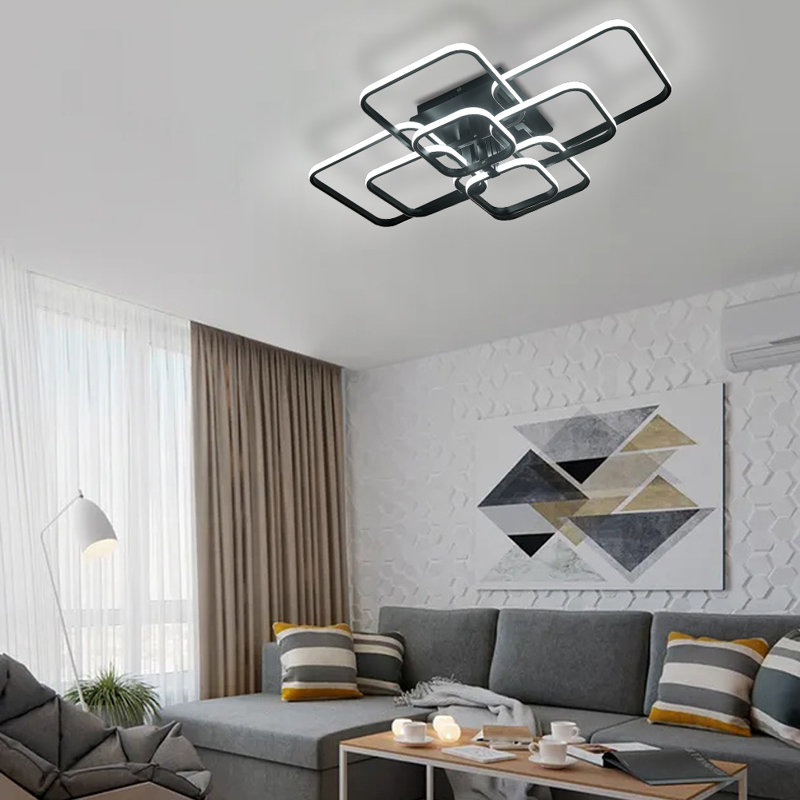 framed square 8-head modern ceiling light