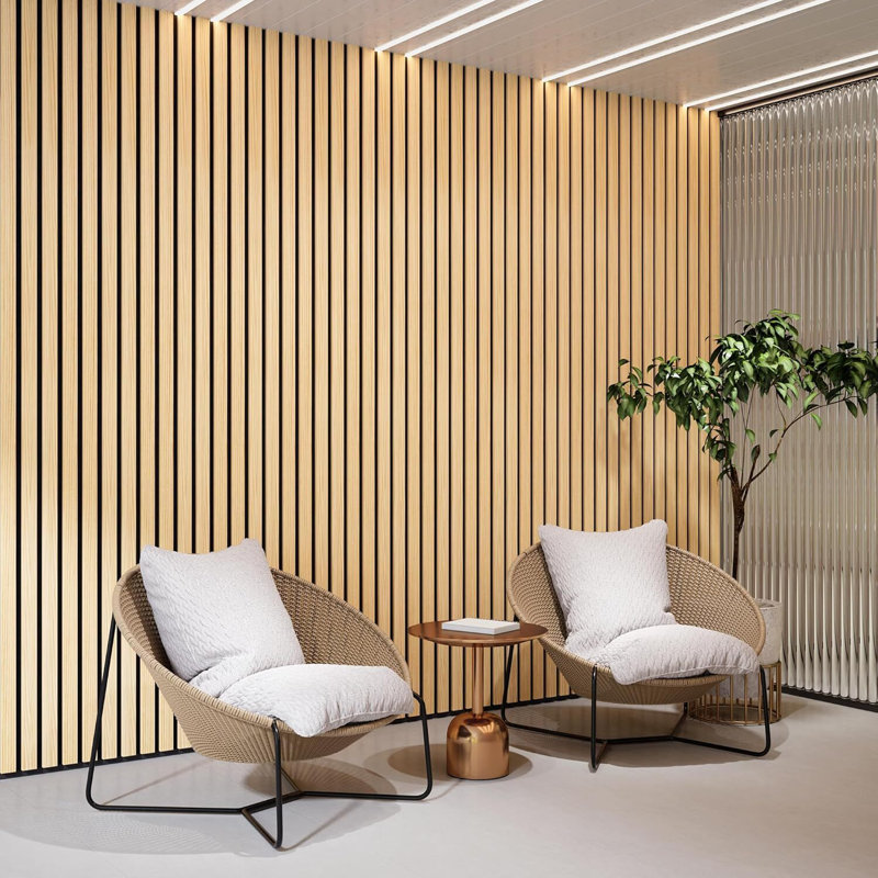 Big Acoustic Wood Wall Panels, 94.49” x 12.6” Soundproof Wall Panels, Wood Slat Wall Panels for Wall Decor (Natural Oak)