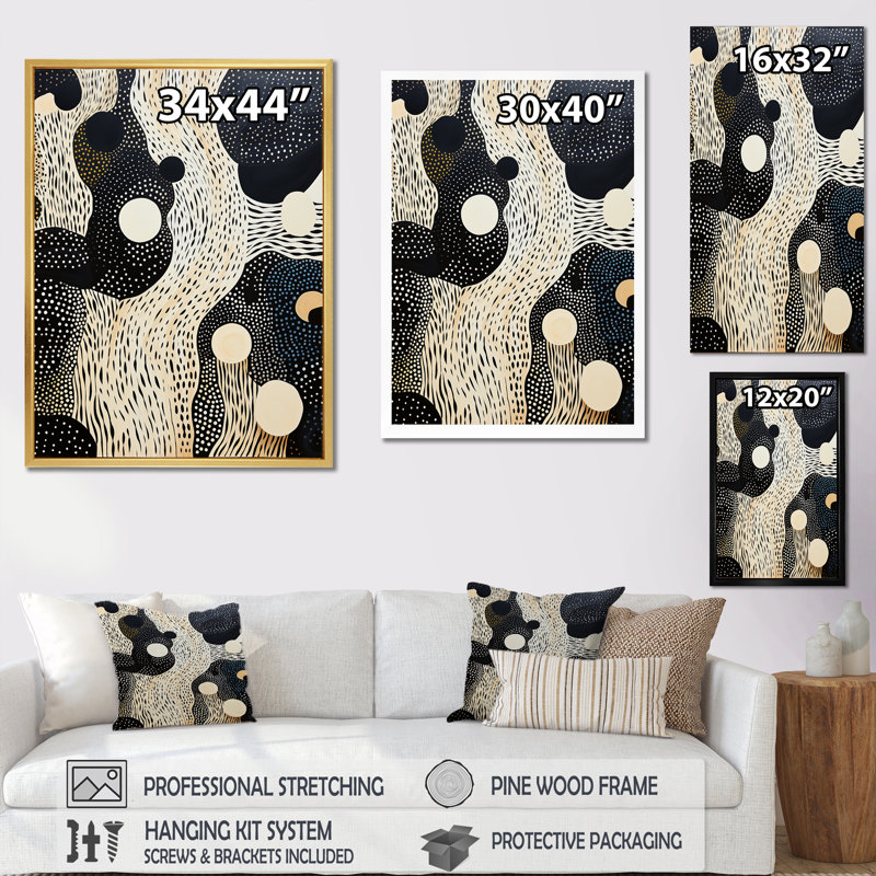 «Deep Marine Scenes Modern Collage III», reproduction sur toile, Cadre flottant blanc, H 44 po x l 34 po x P 1,5 po