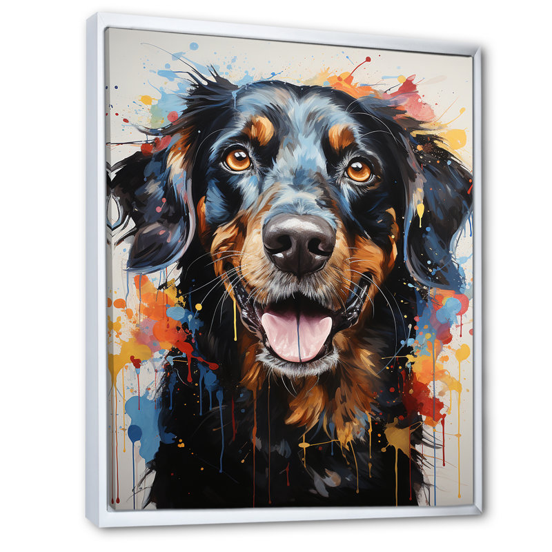 Dachshund Delight IV sur toile, H 40 po x l 30 po x P 1,5 po, Cadre simple noir