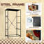 Commode pour chambre à coucher avec 4 tiroirs de rangement Commode de style rétro en botanique rouge orange crème Bloom