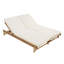Chaise longue double en bois d'acacia Lioressa Modern avec dossiers réglables et coussins hydrofuges-129161569