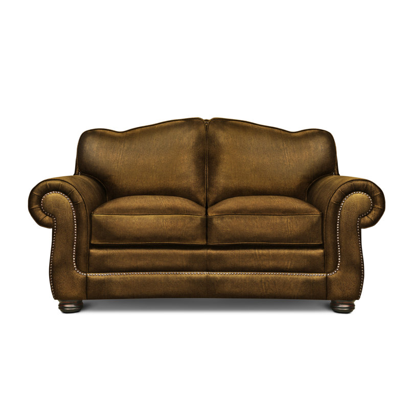 Buckingham Leather Loveseat, Espresso, Yes, Mustang (Maestro Artisano)