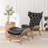 Hongyu Faux Leather Wingback Chair with Ottoman