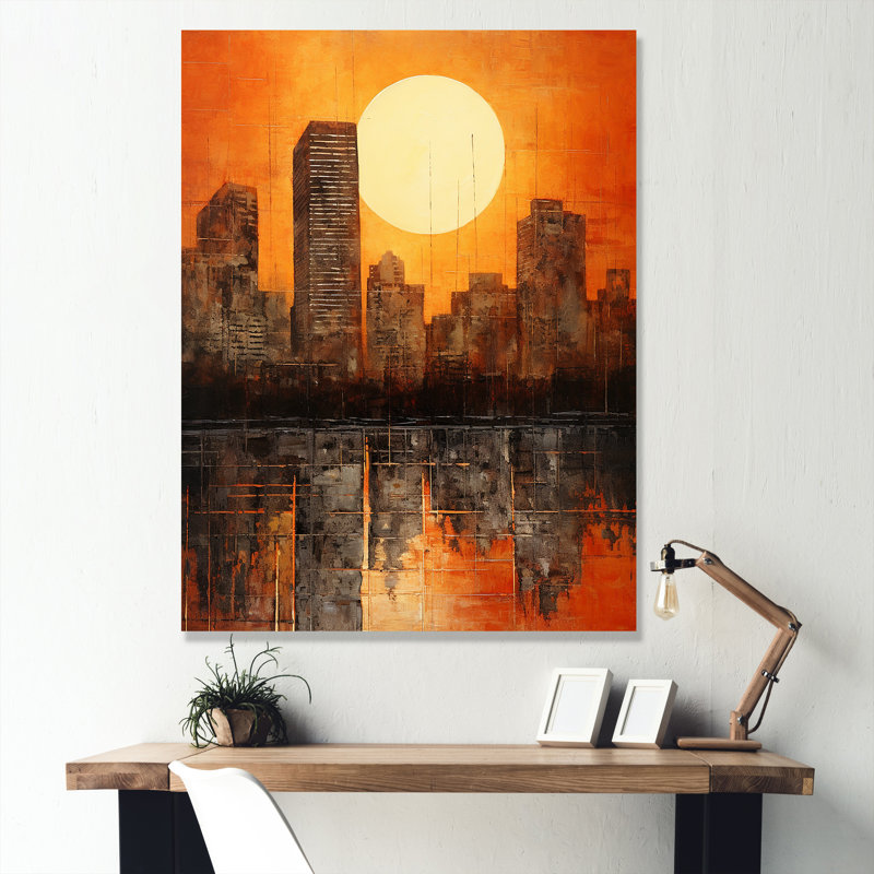«Sunset Panorama High Rise City I», reproduction sur toile, Toile tendue, H 32 po x l 16 po