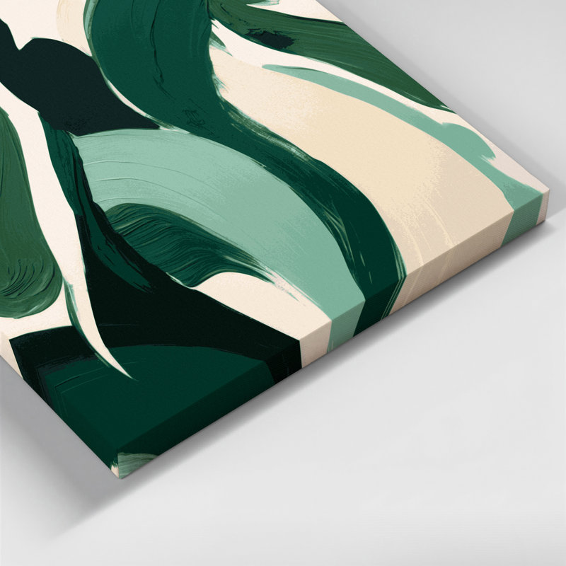 Abstrait art figuratif vert sur toile 95, H 12 po x l 12 po