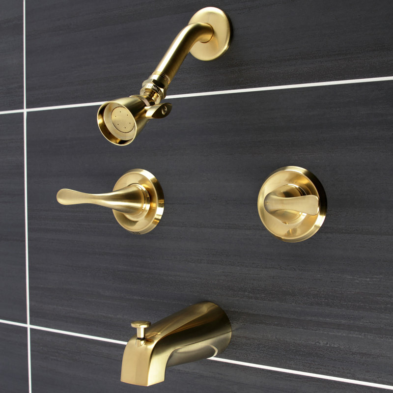 Kingston Brass Yosemite Double-Handle Tub and Shower Faucet, Oil Rubbed Bronze