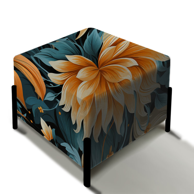 Bleau - Repose-pieds carré floral