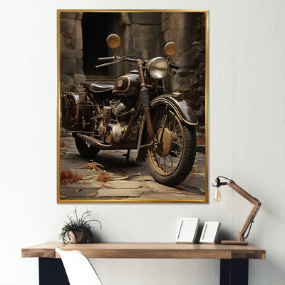 «Vintage Scooter Ride I», reproduction sur toile
