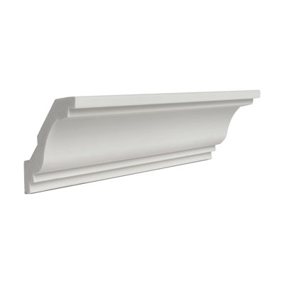 2-1/2 in x 2-1/2 in x 6 in Long Recycled Polystyrene Plain Crown Moulding Sample