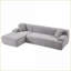 Canapé modulaire moderne en L 2 pièces pour salon, chambre à coucher | Gris clair | Polyester-437356865