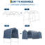 Remise de rangement extérieure 10 x 10 pi, abri d'auto portatif avec porte à fermeture à glissière ventilée et fenêtres, bâche imperméable robuste