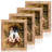 8X10 Picture Frame Set Of 4, Rustic Brown With Real Glass Photo Frames For Desktop Display And Wall Mounting
