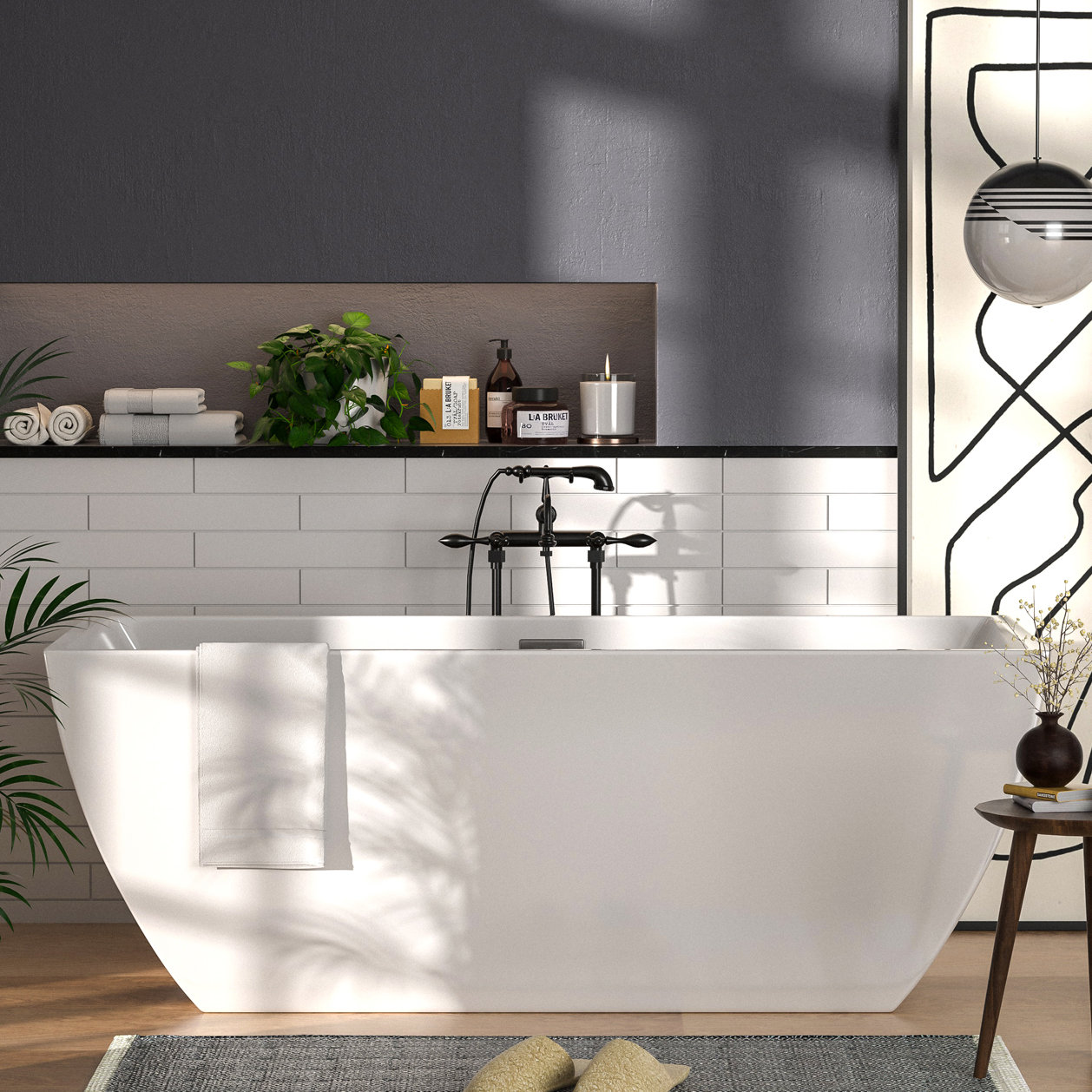 Vanity Art Cora 67 x 32 Freestanding Acrylic Bathtub & Reviews