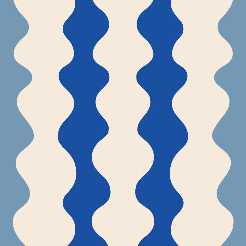Low Frequency Abstract Wallpaper Panel, Bathhouse Blues, Non-Pasted, Faux Grasscloth