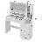43'' Farmhouse Makeup Vanity Desk with Charging Station, Big Modern Lighted Vanity Table RGB Drawer, Dressing Table for Bedroom with 5 Drawers & Storage Shelves, Wnite-798407305