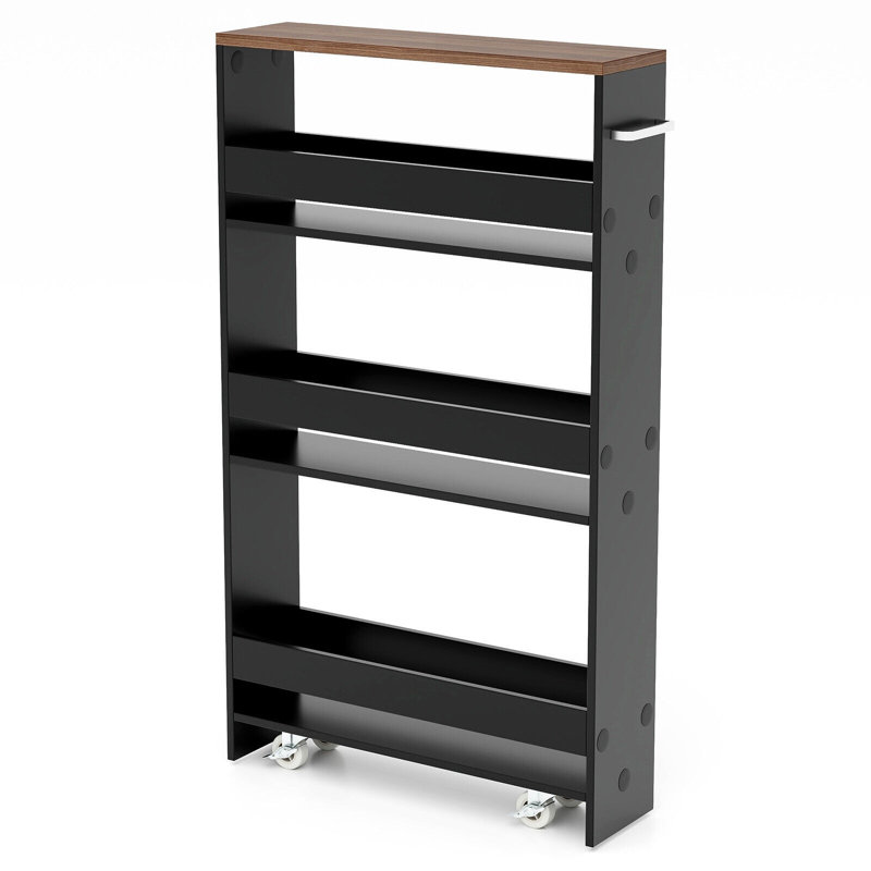 Particle Board Bar Cart, Black