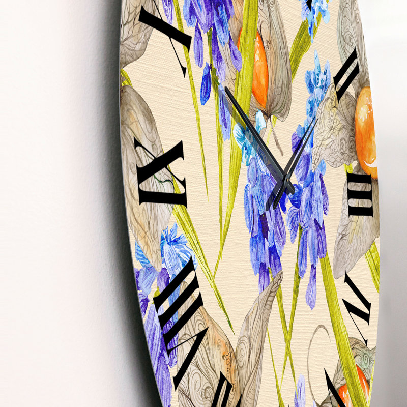 Horloge murale mauve et orange, Moyen