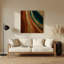 Art mural abstrait en métal brun 79-275797060