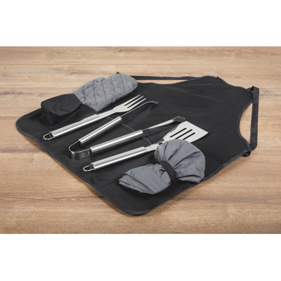 BBQ Apron Tote Pro Grill Set - Heavy Duty BBQ Apron with BBQ accessories