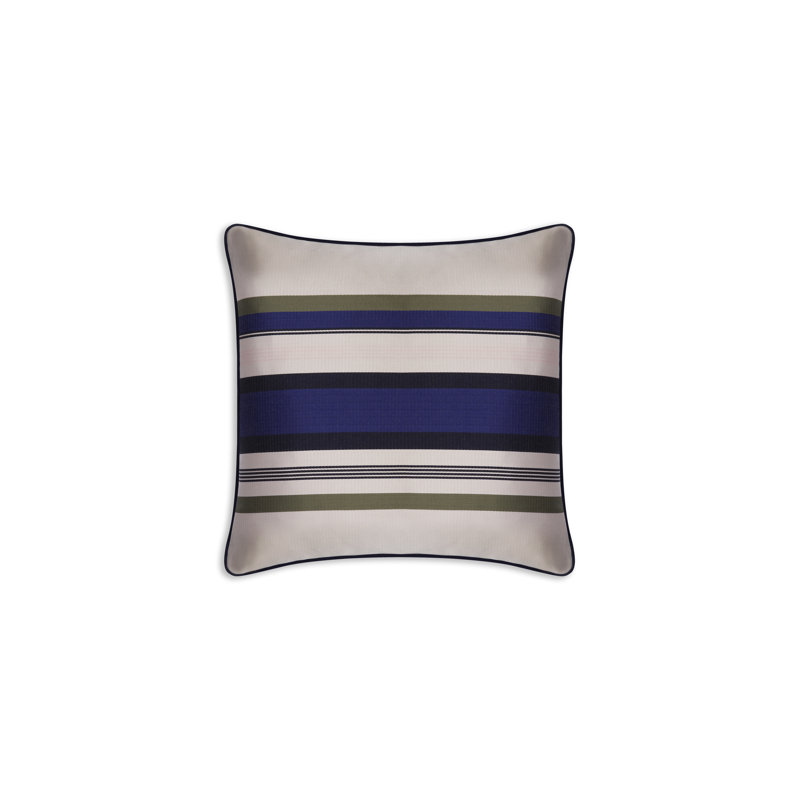 Kutnu Large Multi Stripe Pillow, Stone;Marine