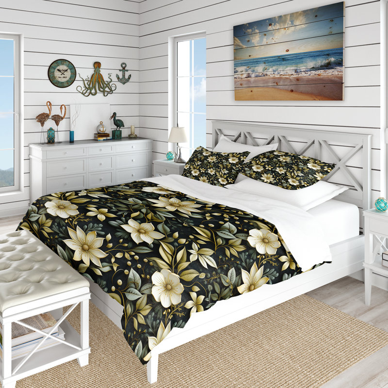 Stormy Botanicas Moody Patterns - Ensemble de housse de couette botanique - Microfibre de polyester
