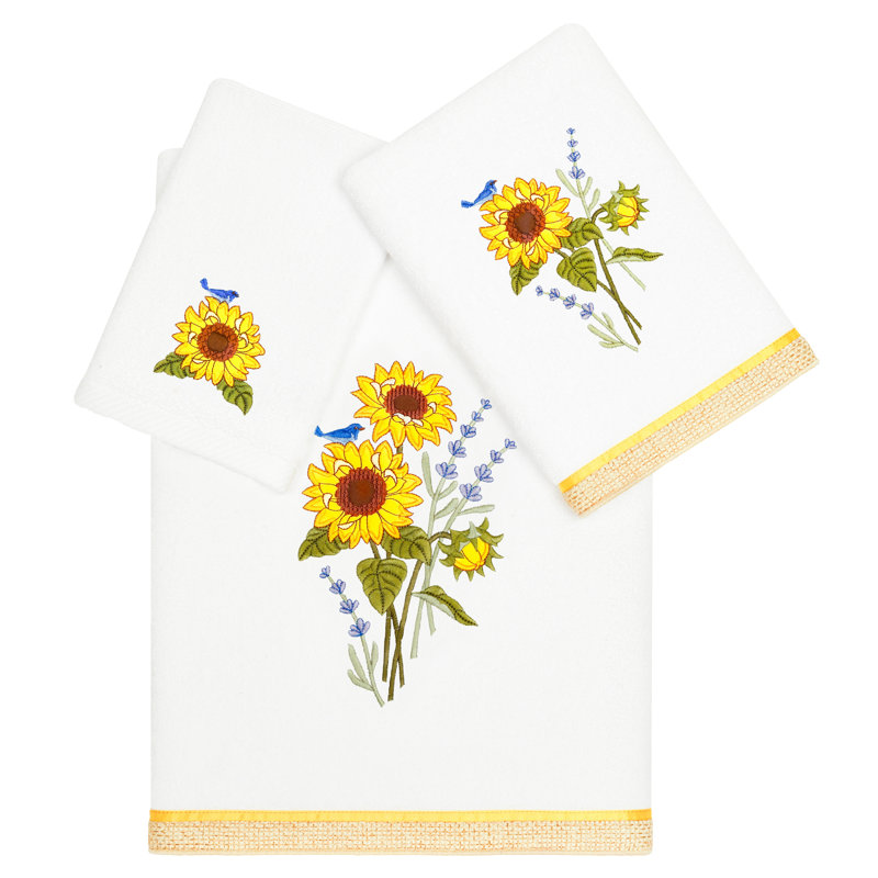  Ensemble de serviettes 3 pièces Azade, Blanc