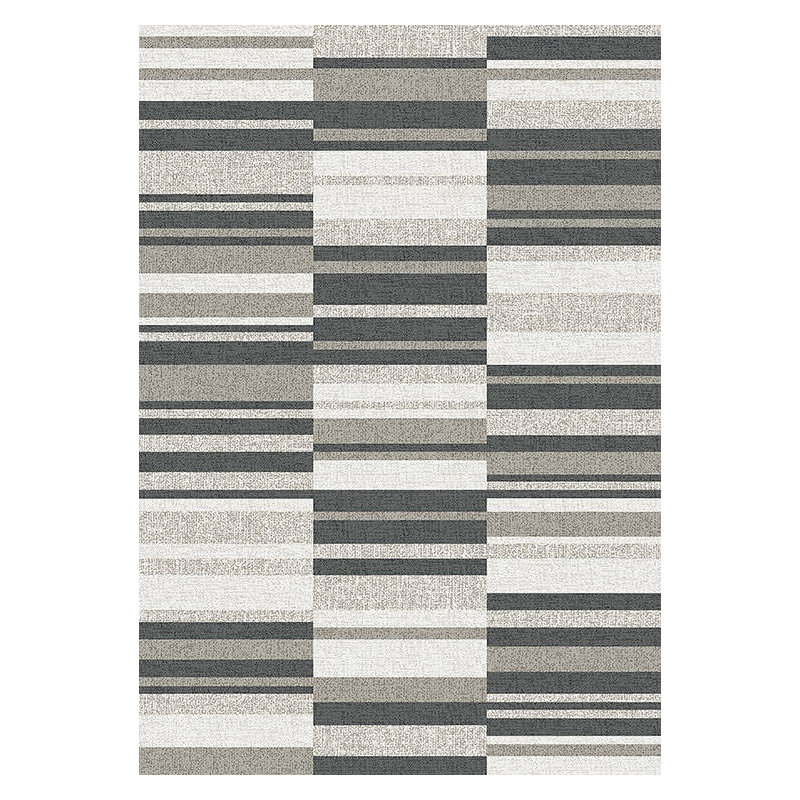 Tapis d'intérieur en polypropylène à rayures brun clair / gris foncé Bungalow Rose Quinonez Vivina