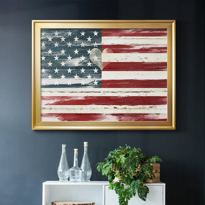 Heart of America, reproduction d'art sur toile, H 18 po x l 26 po x P 1,5 po, Or