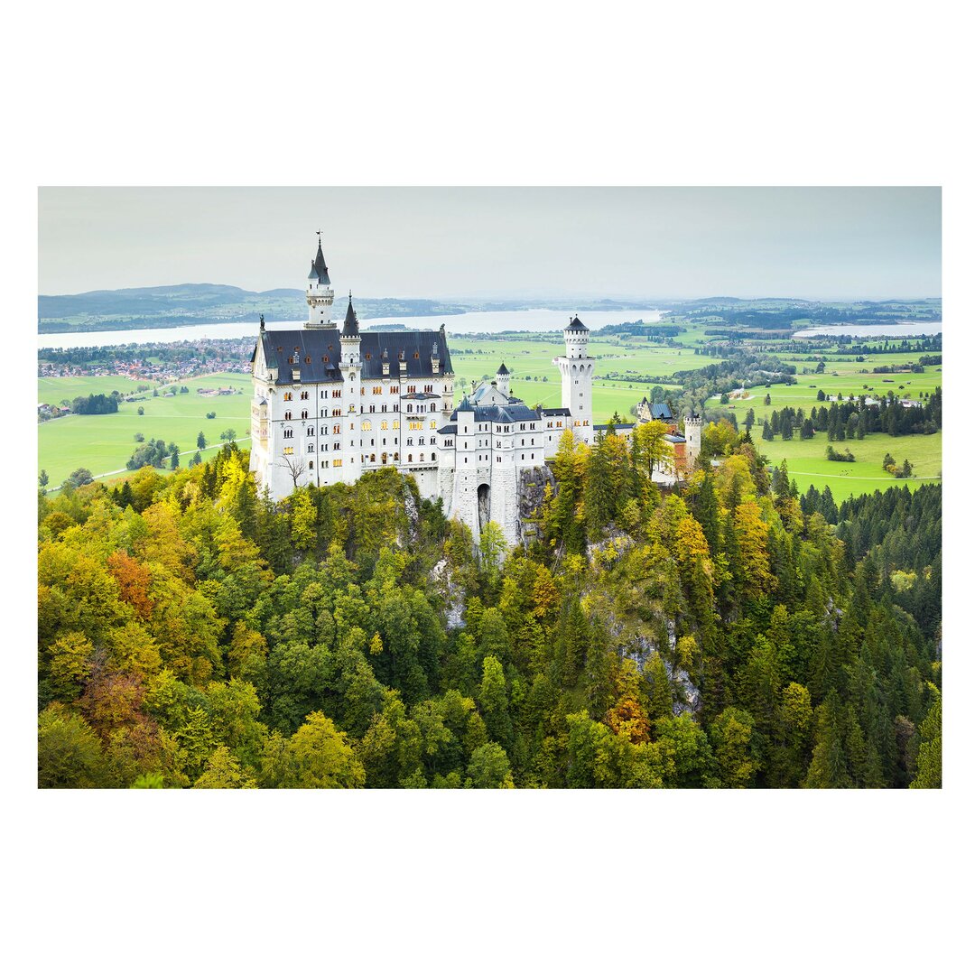 Seidenmatte Fototapete Schloss Neuschwanstein Panorama