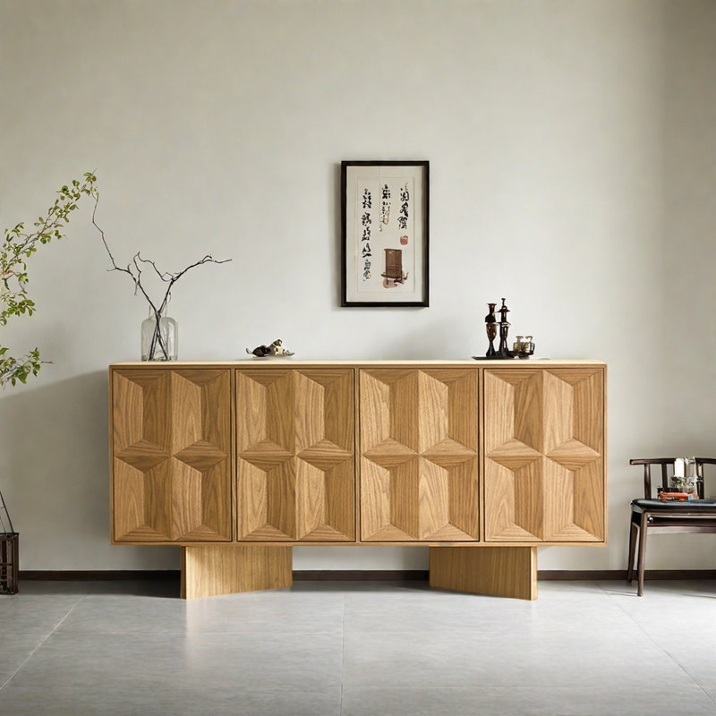 Buffet multifonctionnel haut de gamme, Burlywood, H 34,25 po x l 47,24 po x P 15,75 po