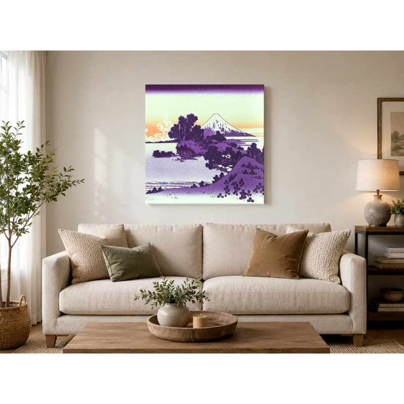 Plage de Shichiri dans la province de Sagami (1831) - art mural carré sur toile, 16" W x 16" H