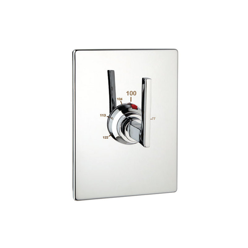 Thermostat carré complet avec soupape Crisp, Chrome poli, 1/2 po