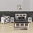 4-Pieces Bedroom Sets Queen Size Farmhouse Platform Bed With Wooden Strip Decoration-1440390110