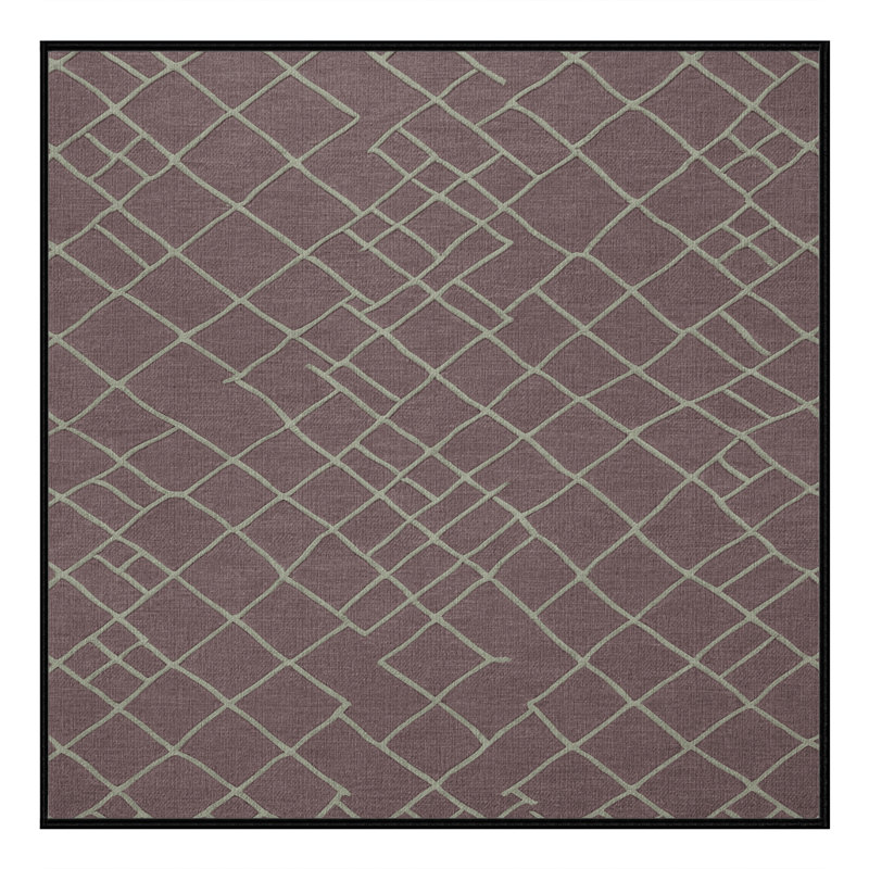 Tapis noir en treillis lavable à la machine, Carré 6 pi