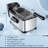 3.2-Quart Electric Deep Fryer with 1700W Heating Element, 60-Minute Timer, Adjustable Temperature and Removable Basket, Silver and Black