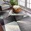 Tapis intérieur / extérieur gris / bleu à motif géométrique gris / bleu 5 pi x 7 pi (5 pi 3 po x 7 pi 5 po) de Branch Branch Nour-1988481169