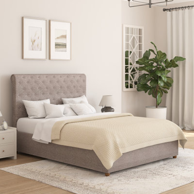 Upholstered Lift Up Storage Ottoman Bed