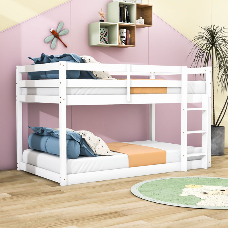 Gibram Kids Twin Over Twin Bunk Bed, White