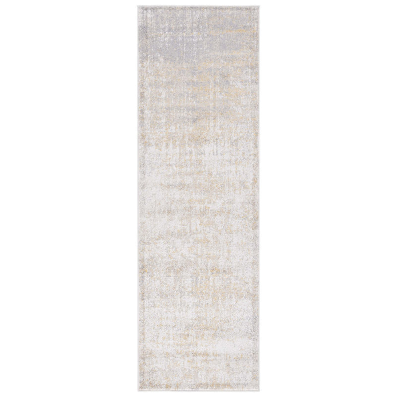Tapis crème / doré Bethlyn, Tapis de couloir 2 pi 6 po x 8 pi