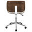 Chaise de bureau pivotante écru et noyer