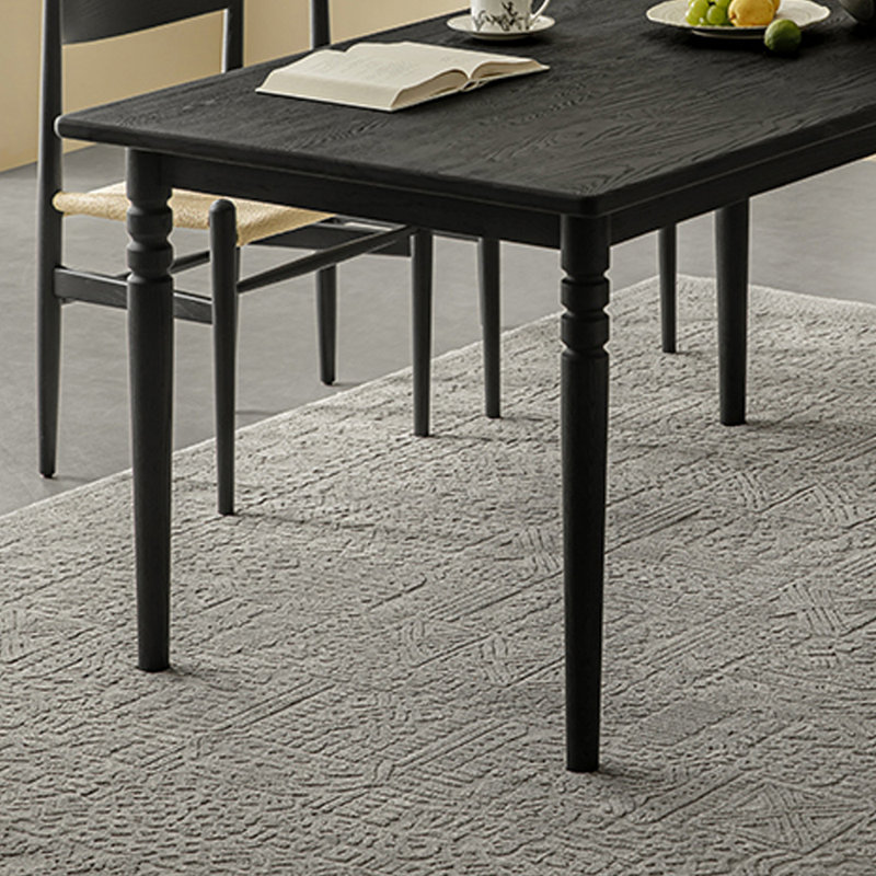 Simple Black Ash Wood Rectangular Writing Desk, 29.52" H x 55.11" W x 31.49" D