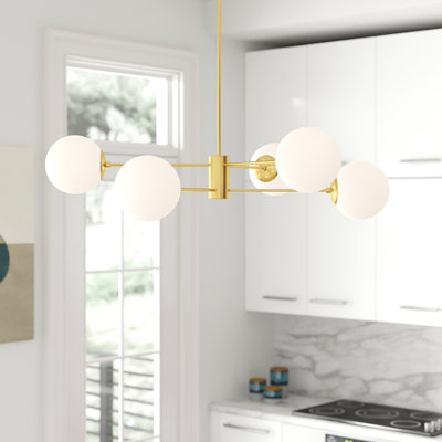 Lustre sphérique unique à 6 lumières Glint