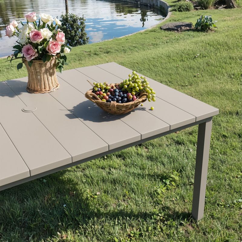 Outdoor Rectangular Dining Table, Cream